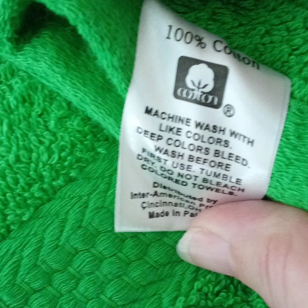 NWOT Everyday Living Green Towel Set With Embroidered Christmas Tree Patches